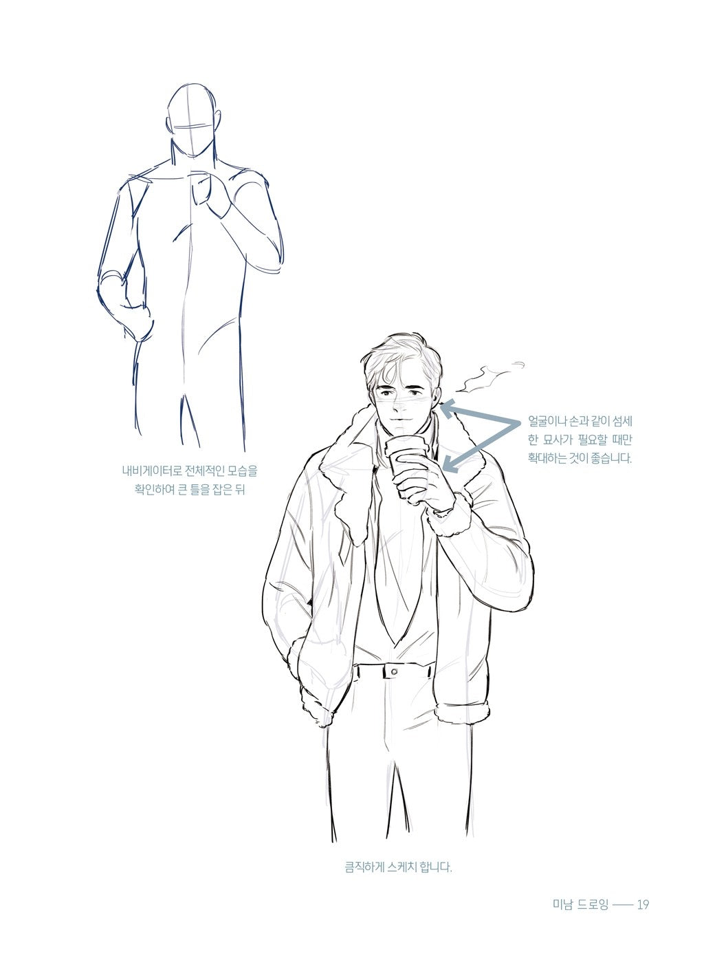 Drawing Of Men Handsome Guy's Body & Character Drawing Guide Korean Book
