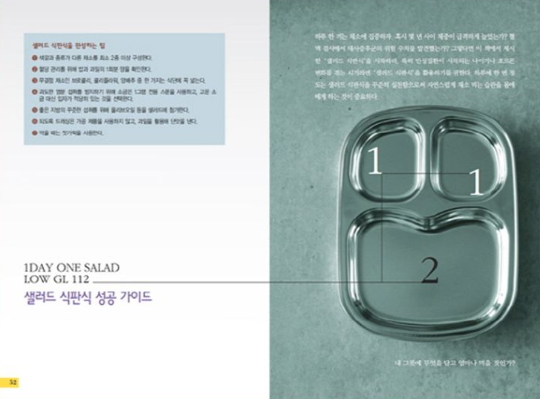 Salad plate type Korean Books, Diet Cooking, Meal Tray, Salad - THE OWNER'S SALAD MANUAL AND DIET GUIDE
