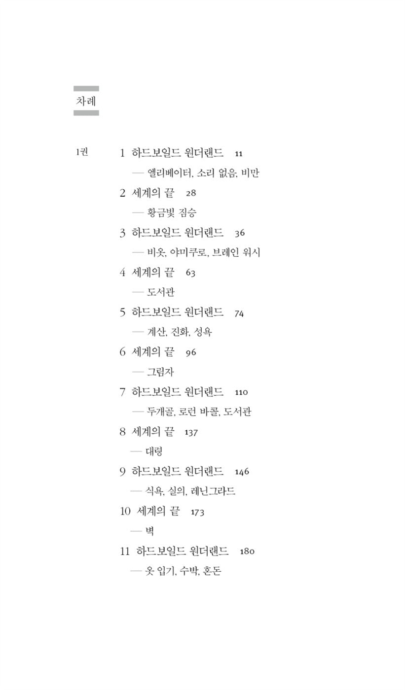 Hard-Boiled Wonderland and the End of the World by Haruki Murakami, Korean, 세계의 끝과 하드보일드 원더랜드