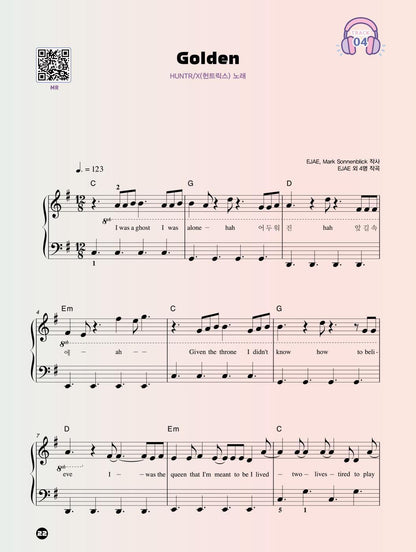 K-Pop Demon Hunters Piano Collection, Piano Sheet Music Book, 케이팝 데몬 헌터스 피아노 연주곡집