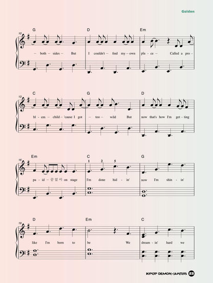 K-Pop Demon Hunters Piano Collection, Piano Sheet Music Book, 케이팝 데몬 헌터스 피아노 연주곡집