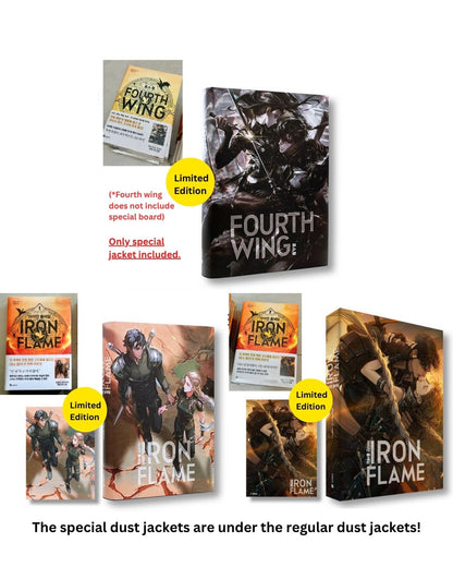 Fourth Wing, Iron Flame Part 1-2, Onyx Storm Part 1-2 (Korean Edition) Art Dust Jacket Limited
