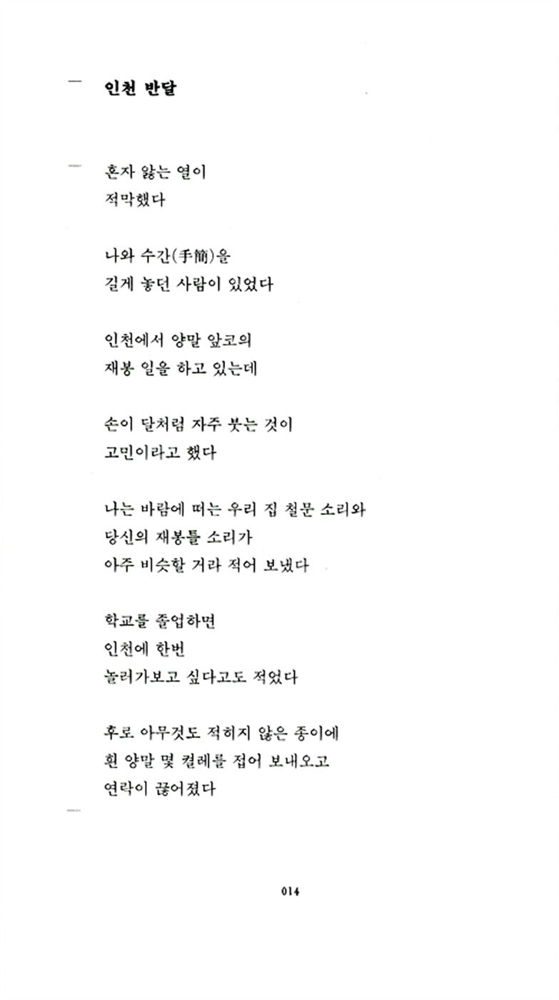 For a Few Days I Fed on Your Name, Korean, 당신의 이름을 지어다가 며칠은 먹었다