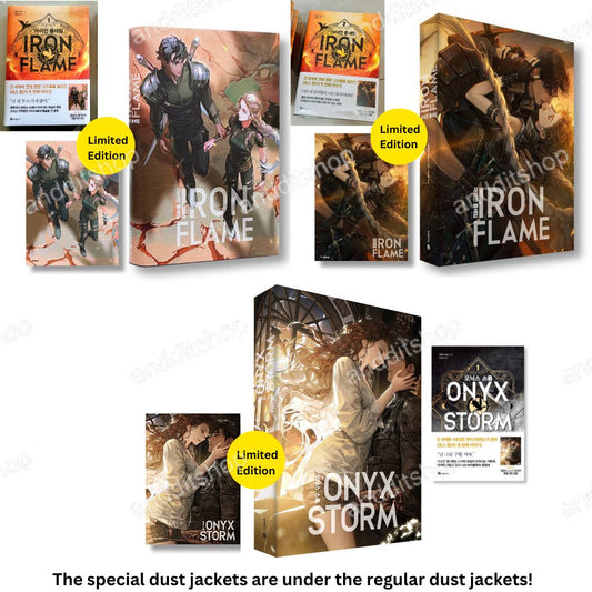 Art Dust Jacket Limited | Fourth Wing & Iron Flame Part 1-2 & Onyx Storm Part 1-2 Set Rebecca Yarros (Korean)